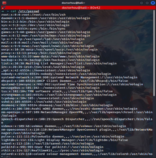 Linux Arabic Cat Passwd